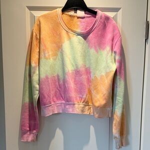 Vibrant Tie-Dye Crew Neck Sweater